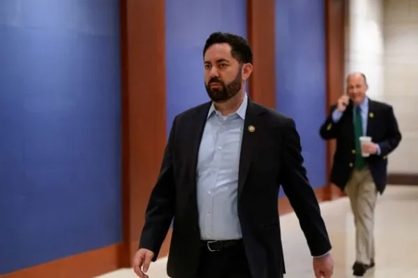 US Congressman Mike Lawler (R-NY) arrives prior to a closed briefing on Iran for members of the House of Representatives on Capitol Hill in Washington, June 27, 2025; illustrative. (photo credit: REUTERS/ELIZABETH FRANTZ)