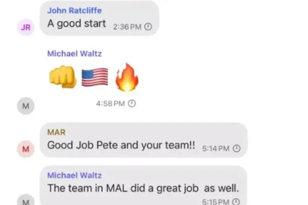 Text conversation about team progress and achievements with positive emojis