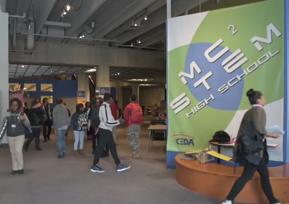 Cleveland’s MC2STEM High School has freshmen take classes at the city’s science museum, but budget cuts will turn the once high-flying school into just a program inside a neighborhood high school next year.