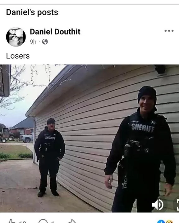 Daniel Douthit Calls Shreveport Officers losers posts on facebook arrested crime louisiana