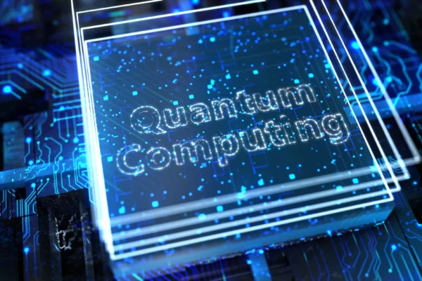 A quantum computing chip schematic.