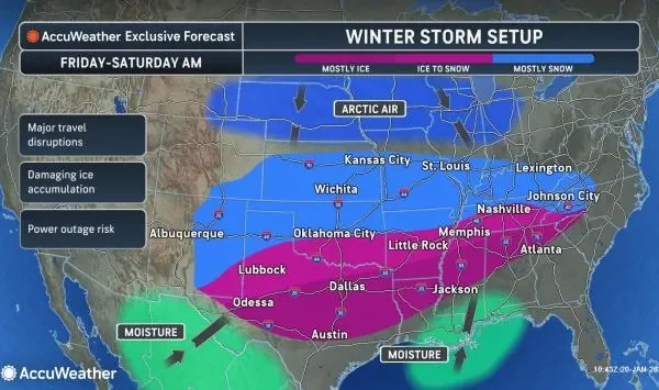 Major snow, ice storm to affect more than 150 million people in southern, eastern US