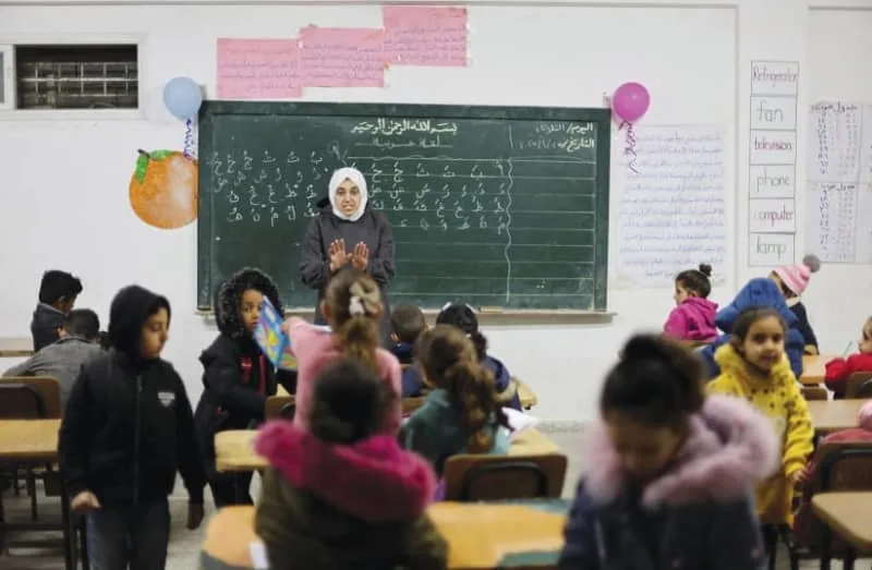 PALESTINIAN CHILDREN attend school on February 25, 2025, in Gaza City. Jewish students in the US are being bullied at record levels, with the positioning of Zionism as an epithet, the writer explains. (credit: Dawoud Abu Alkas/Reuters)