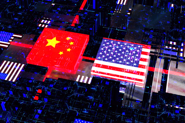 China and USA AI flag chips