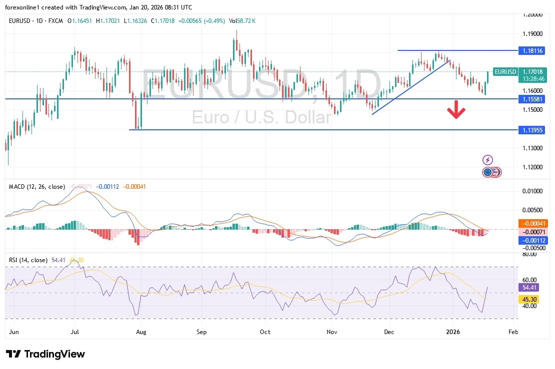 EUR/USD Analysis 20/01: Selling Pressure Mounts (Chart)