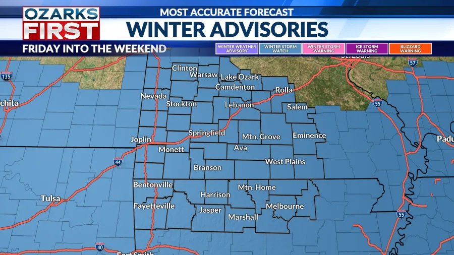 Winter Storm Watch now in effect, covers the Ozarks