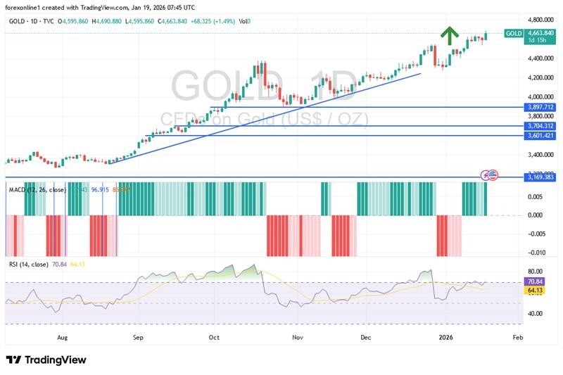 Gold Analysis 19/01: Remain on Upward Trajectory (Chart)
