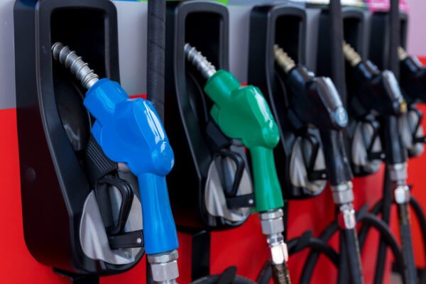 Multiple petrol nozzles at a petrol pump