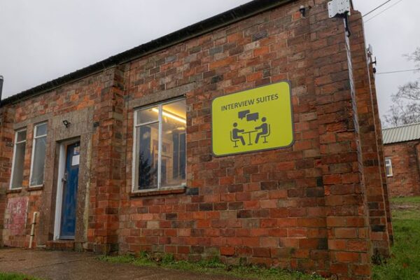 Signs have appeared recently at the camp. Pic: Home Office