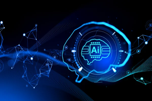 Artist rendering of AI in the brain.