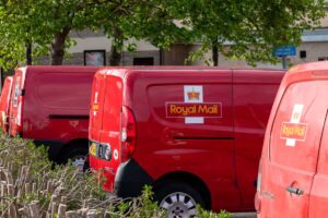 5 May 2022. Elgin, Moray, Scotland. This is a group of Royal Mail Vans parked within a car park.