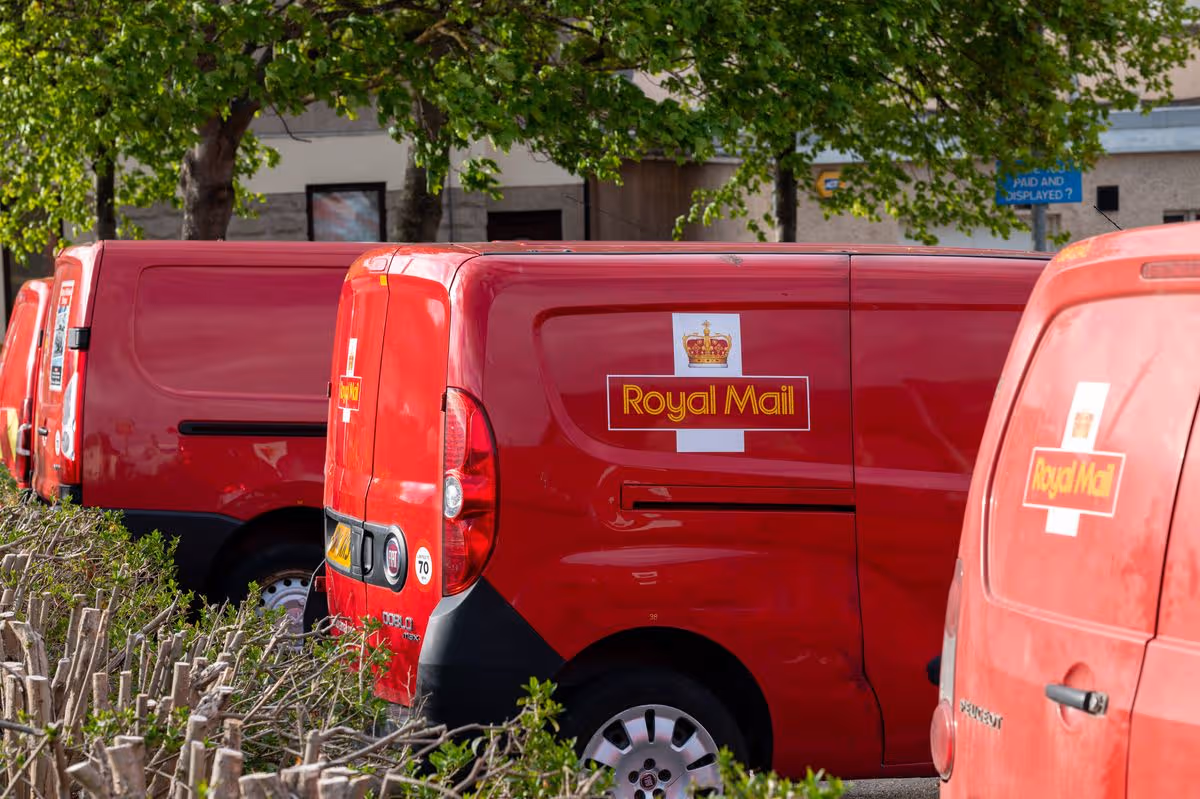 5 May 2022. Elgin, Moray, Scotland. This is a group of Royal Mail Vans parked within a car park.