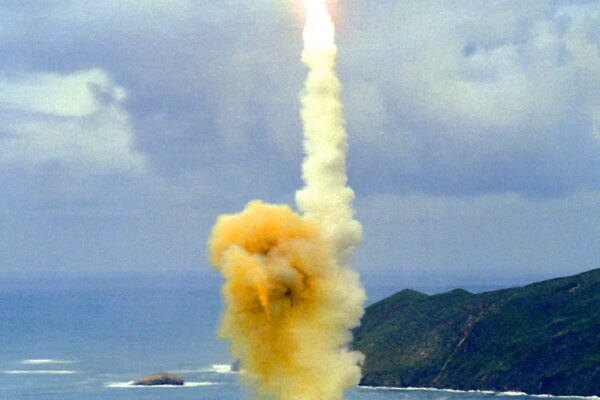 LGM-30 Minuteman III VANDENBERG AIR FORCE BASE, Calif. -- An LGM-30 Minuteman III missile soars in the air after a test launch.