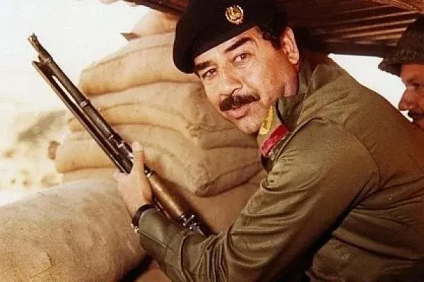Iraqi dictator saddam hussein in an undated photo during the iran iraq war