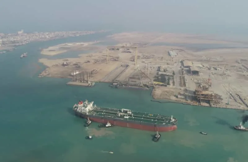 An Aframax-sized oil tanker is seen in Bushehr coast, Iran, June 8, 2022 (credit: SADRA COMPANY/WANA (WEST ASIA NEWS AGENCY)/HANDOUT VIA REUTERS)