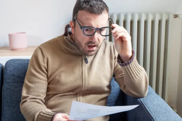 A man worried about receiving a ticket in the mail.