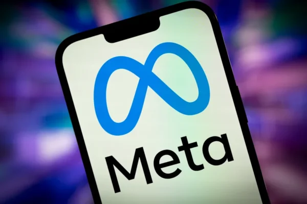 Meta logo on a smartphone.