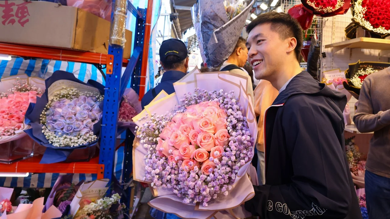 Flower sales in Hong Kong bloom as Valentine’s Day shoppers splash out on gifts