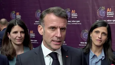 During his three-day visit to India, Macron sat down with Indian podcaster Raj Shamani on ‘Figuring Out’ and spoke on a range of topics from Indo-French ties to his ongoing tiff with the US President. (ANI Video Grab)