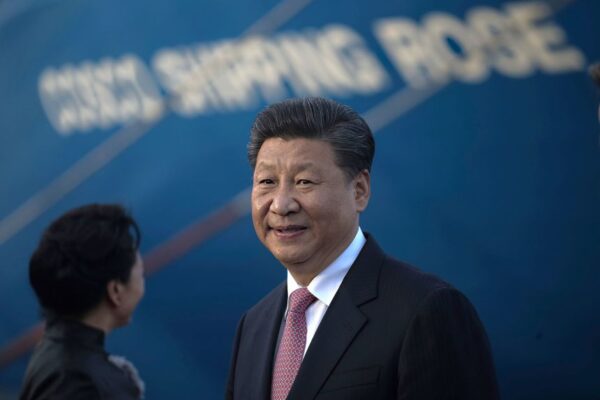 Chinese leader Xi Jinping stands at the Cocoli locks in the Panama Canal during a state visit in 2018.