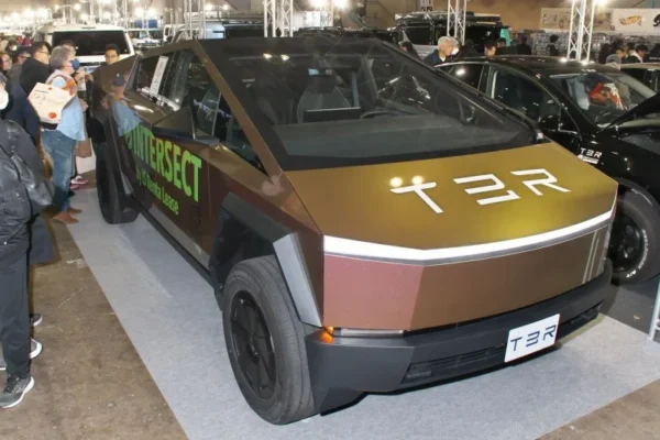 Tesla Cybertruck is on display during the Tokyo Auto Salon 2026 at Makuhari Messe in Chiba-Prefecture, Japan, in January. Tesla will no longer market its "Autopilot" driver-assistance system in California. File Photo by Keizo Mori/UPI