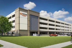Artist's renderings show plans for a 591-car parking garage at HCA Florida Lawnwood Hospital, which is planned to open in early 2027.