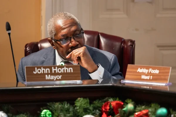Mayor John Horhn listens during a Jackson City Council meeting as seen in this Friday, Dec. 19, 2025, file photo.