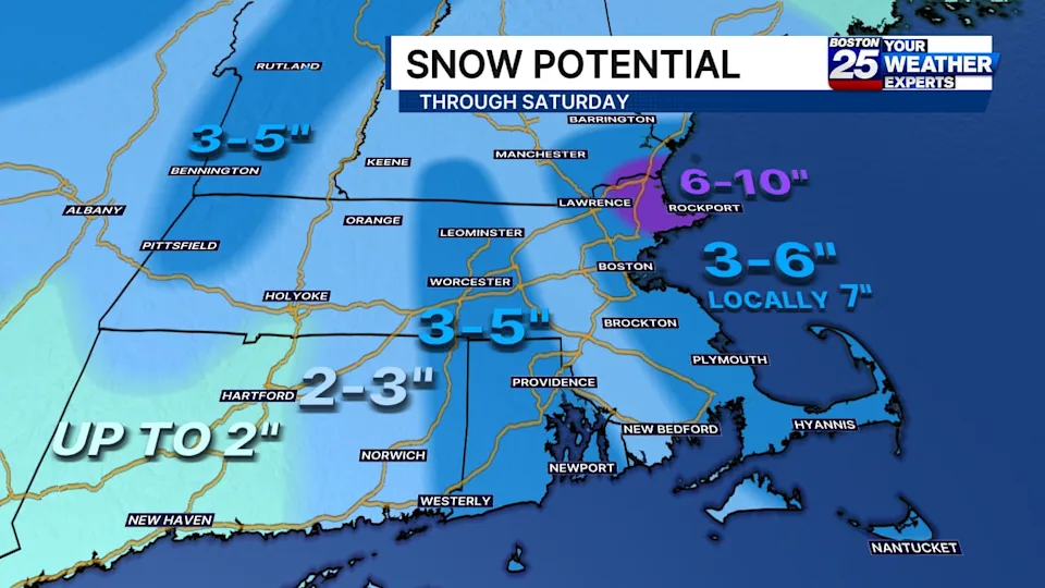 Weekend storm could bring up to 10 inches of snow to Mass.