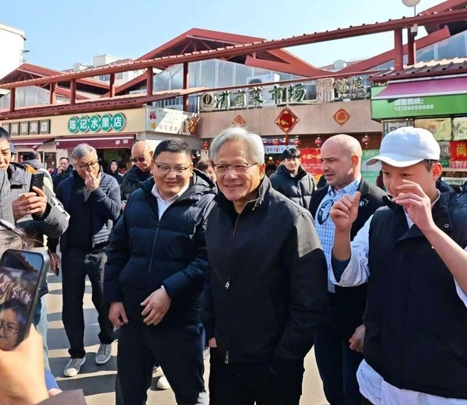 Nvidias CEO Jensen Huang during his China trip in January 2026. Photo from X