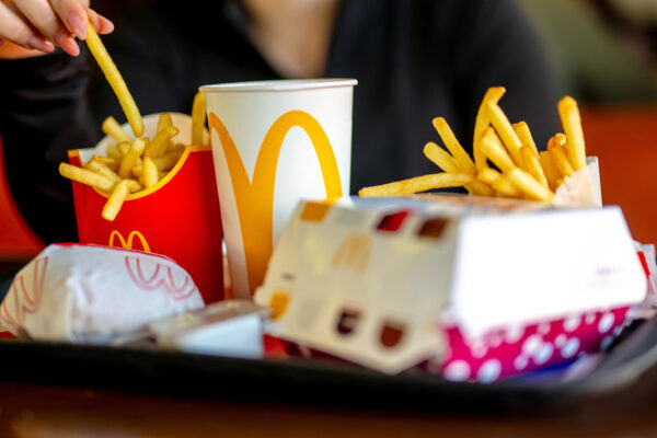 McDonald's meal on platter