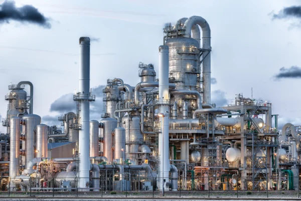 An oil refinery.