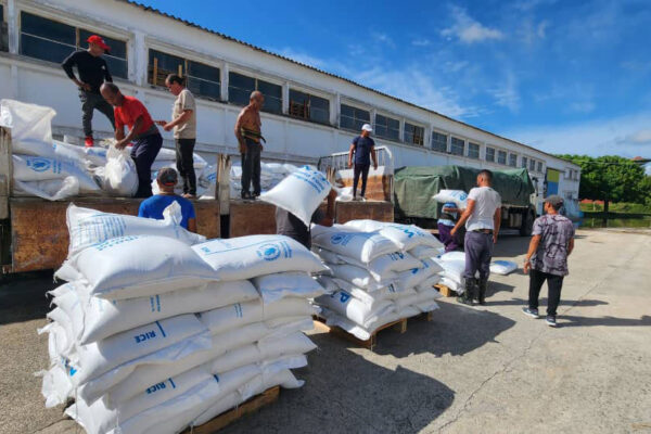 Food aid is prepared for delivery by the World Food Programe to communities in Cuba affected by Hurricane Melissa.
