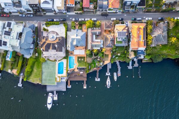 A top down view of houses in Sydney’s Birchgrove area. Photo: Getty Images