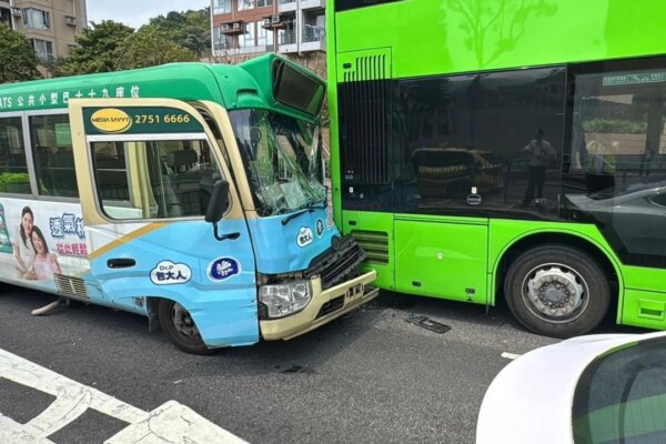 Elderly minibus driver and 6 passengers injured in 3-vehicle crash in Hong Kong