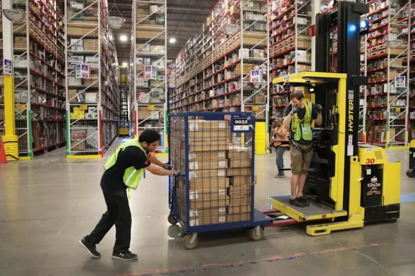 People working in Amazon warehouses are four times as likely to suffer musculoskeletal injuries as their industry peers, according to state regulators (Getty Images)