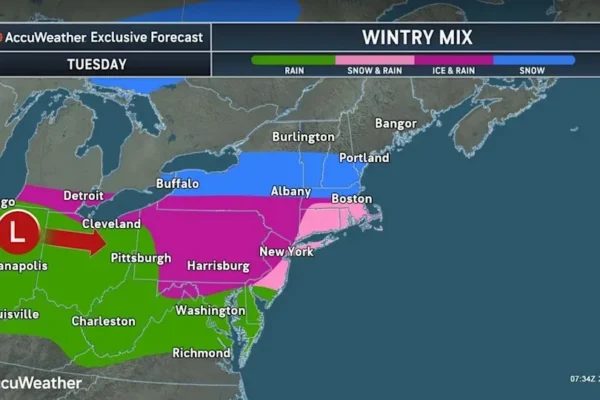 Drivers could face a slick commute on Tuesday, March 3 as wintry precipitation is in the forecast.