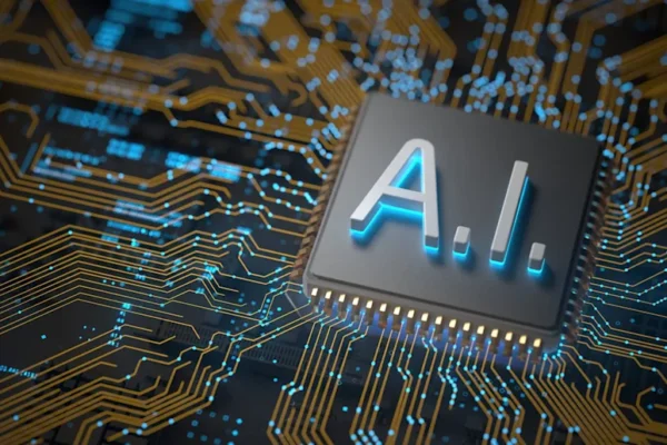 An AI chip in a circuit board.