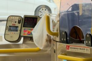 The hamster was caught and placed in a plastic bag beside the driver. Photo: Handout