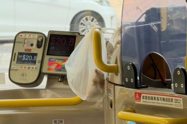 The hamster was caught and placed in a plastic bag beside the driver. Photo: Handout