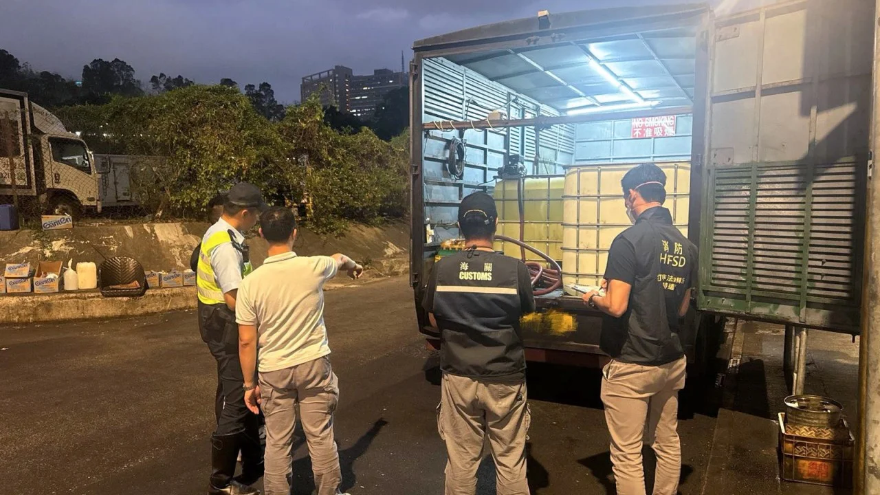 Over 8,000 litres of illicit fuel worth HK$250,000 seized, driver arrested in Hong Kong