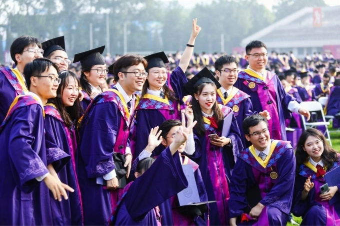 Graduates at Tsinghua University in China. Photo courtesy of the university