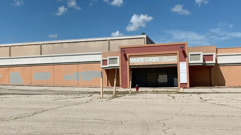 Exterior of White Lakes Mall in Topeka, Kansas, after being abandoned