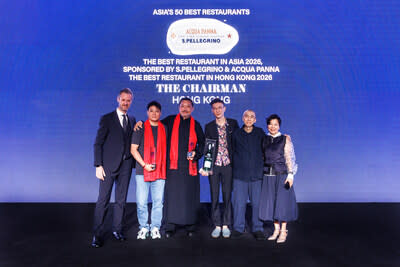 The Chairman in Hong Kong wins the No.1 spot in Asia's 50 Best Restaurants 2026, sponsored by S.Pellegrino & Acqua Panna, reclaiming the top position for the first time since 2021