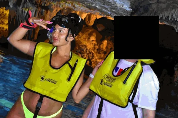 Catherine Wieland in snorkel gear in Mexico.