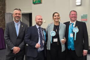 Reform UK councillors after Dee North's win (Dee North is middle right)