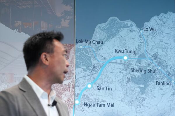 The MTR Corporation’s Law Tik-ko gives an update on the progress. Photo: Eugene Lee