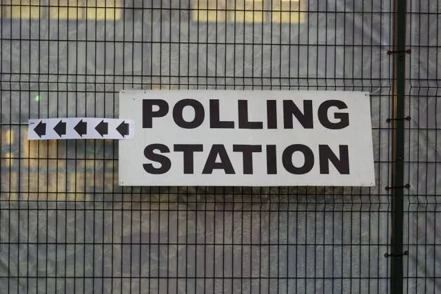 A polling station in St Agnes Primary School, Levenshulme in the Gorton and Denton by-election