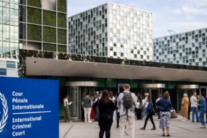 The International Criminal Court Headquarters in The Hague, Netherlands.