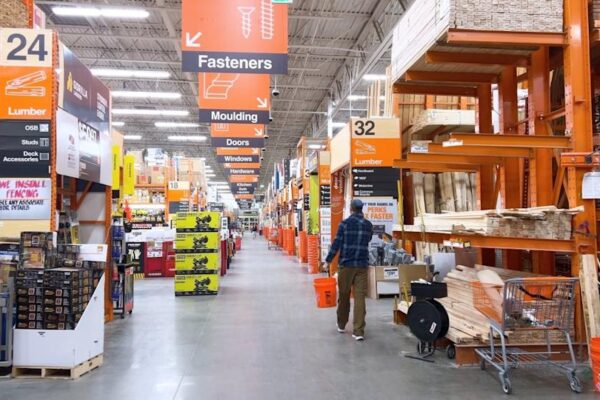 Home Depot sales data reveals a drop in both essential and non-essential spending, indicating that consumers are worried about the state of the economy and the housing market.Shutterstock