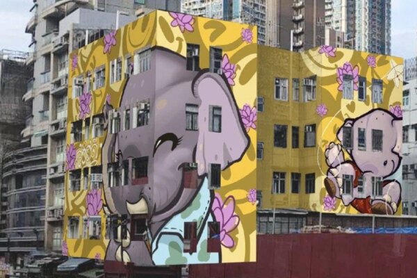 ‘Sawadeekowloon’: mural celebrates Thai culture in Hong Kong under renovation scheme